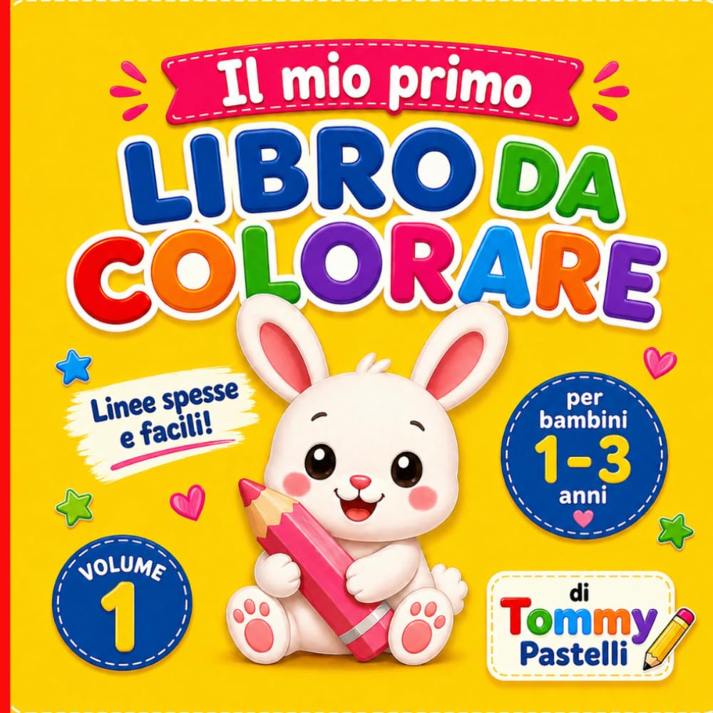 Il mio primo libro da colorare – Animali | Libro da Colorare per Bambini 1-3 Anni – Volume 1: 30 Disegni Semplici e Teneri | Linee Spesse e Facili | ... per le Prime Manine e per Iniziare a Colorare