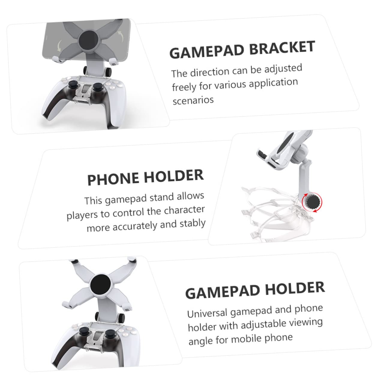 OSALADI 3stücke Praktischer Verstellbarer Handyhalter Für Gamepads Robuster Stand Für Gaming-szenarien Kompatibel Mit Verschiedenen Smartphones Stabil Und Benutzerfreundlich Für