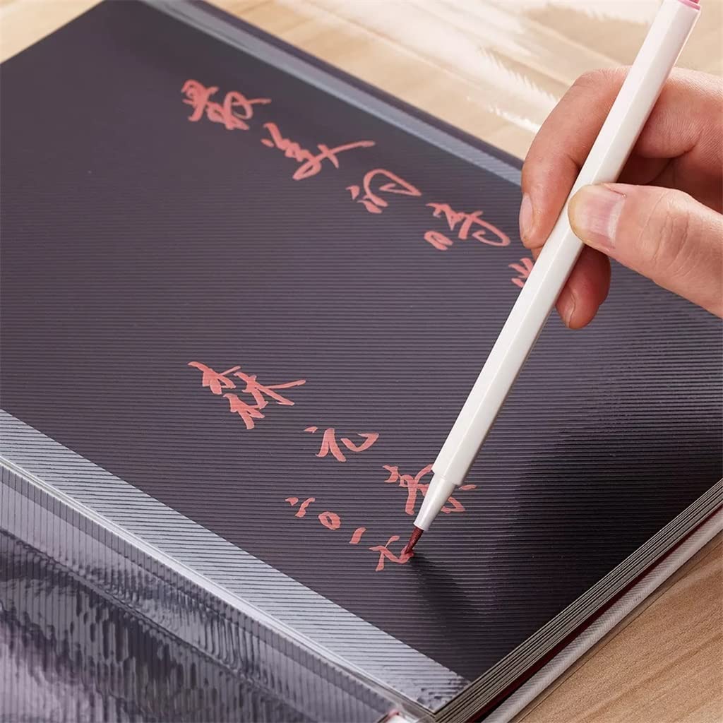 Álbum de Fotos Adhesivo Hecho a Mano de 10 x 15 cm, Gran Capacidad, Ideal para Crear Recuerdos creativos con 500 Fotos (Rojo, 32 x 33 cm)
