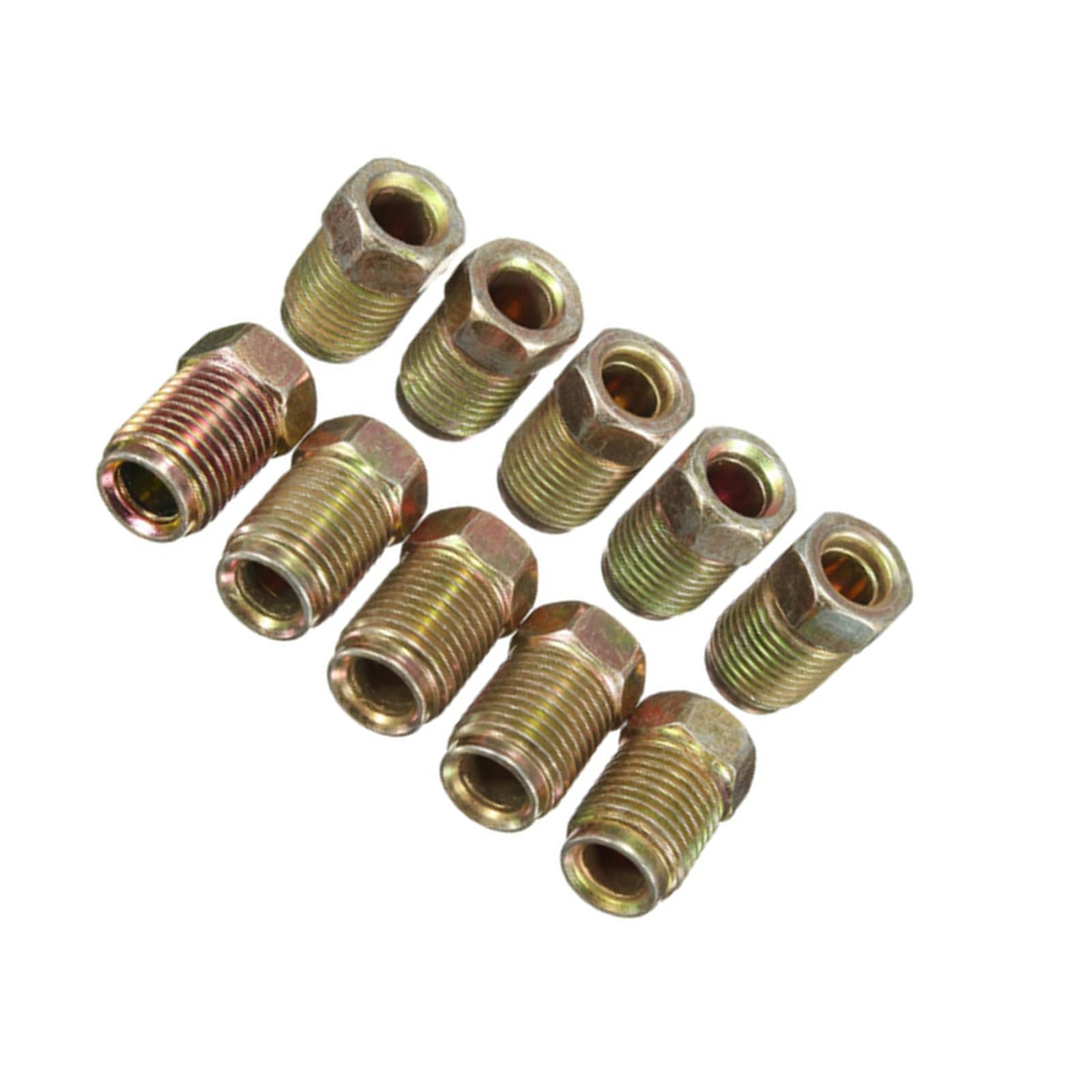 Crffz 10 Pcs 3/16 Brakes Hose Adapter 10Mm Thread Accuracy Seal Automotive Brake Fitting Erosion Resistant Strong Metal Designs High Strength Brakes Hose Adapter