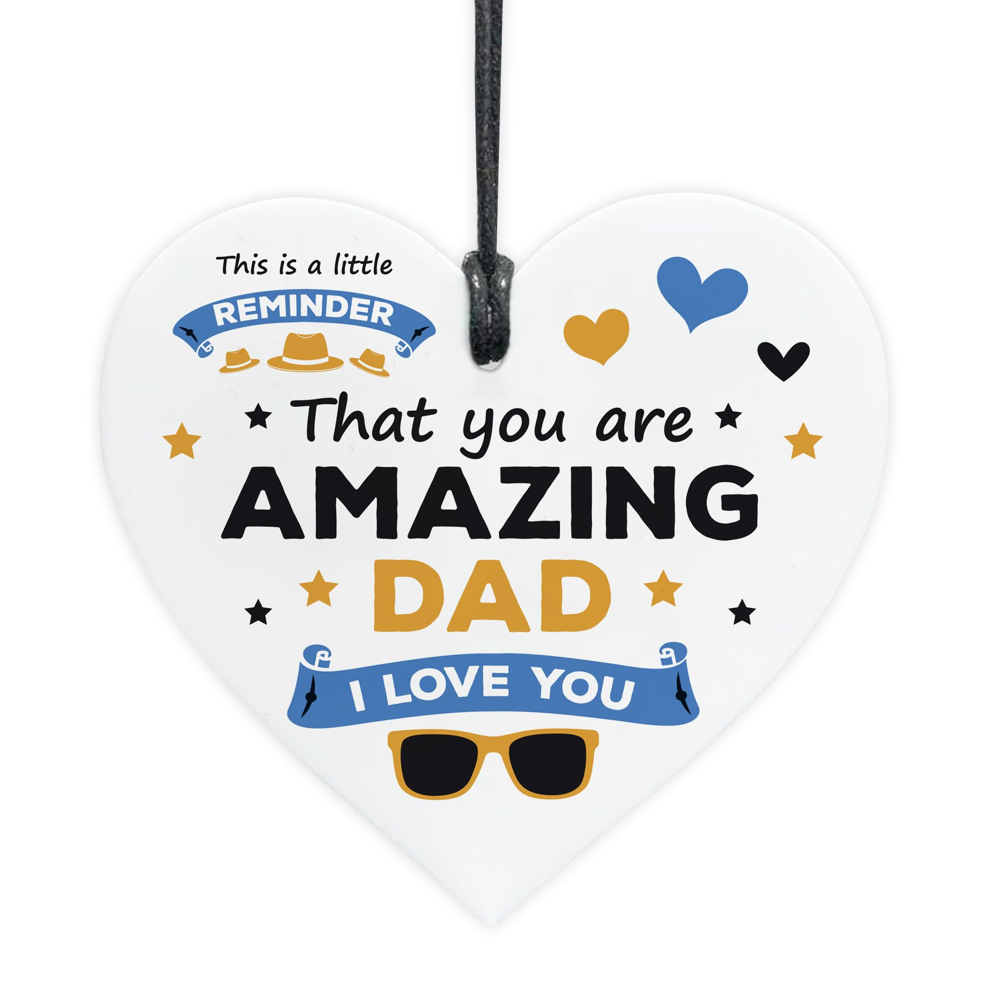 Red Ocean Gift For Dad For Fathers Day Birthday Amazing Dad Plaque Gift Him From Daughter Son Thank You Gifts Acrylic Heart Keepsake