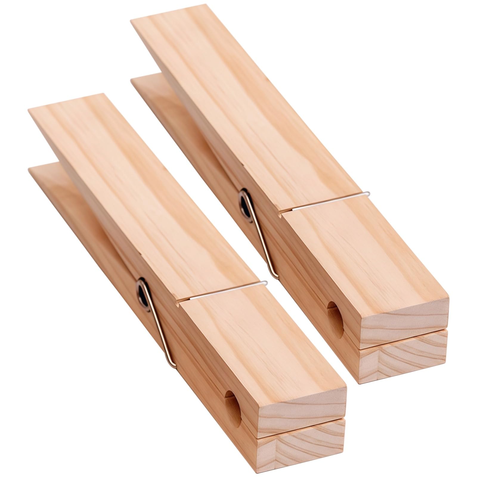 2 STK. Riesige Wäscheklammern, 30 cm Jumbo-Holzklammer, Retro-Wäscheklammer, Handtuchhalter, Dekorative Wäscheklammer für Zuhause, Außenbereich, Naturholz