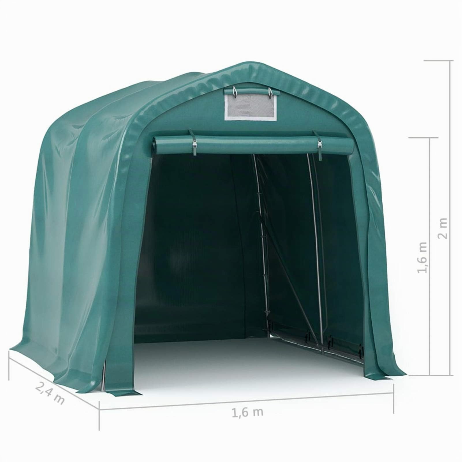 Tidyard Lagerzelt Garagenzelt Weidezelt Zeltüberdachung Mit Rahmen,Dach,Seitenw?nde und das gesamte Zubeh?r,Lagerhalle Zelt 1,6 x 2,4 m,Wasserfest,Stoff (100% PVC),verzinkter Stahl Garten