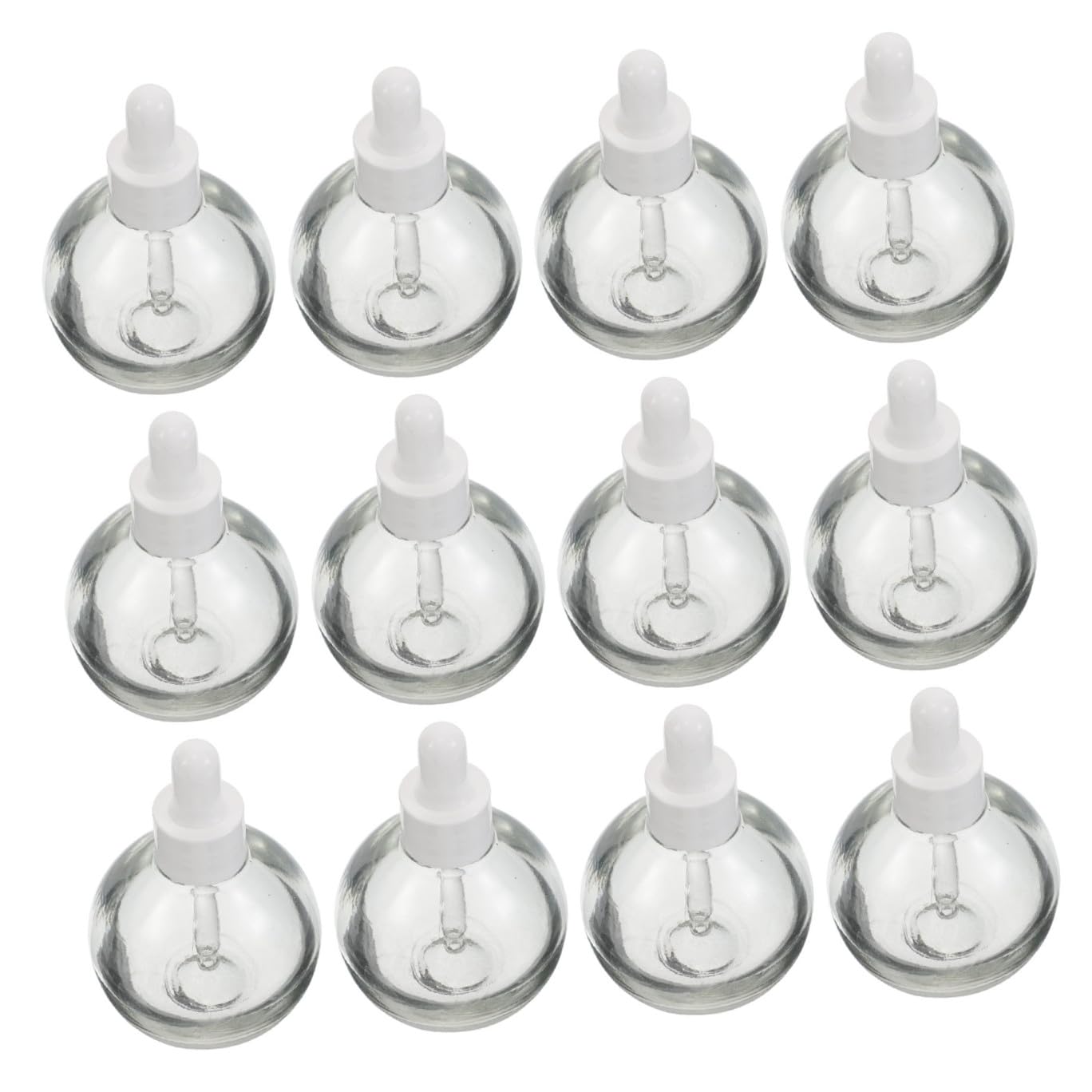 12 Stück 12 X 30 ml Glas Tropfflaschen Kugelform Transparent mit Pipette Auslaufsichere Nachfüllbehälter für Ätherische Öle Gesichtsseren Aromatherapie Probenfläschchen