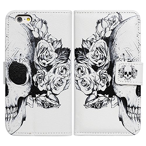 for iPhone 6 6S, Bfun Packing Bcov White Flowers Floral Skull Card Slot Wallet Leather Cover Case for 4.7 Apple iPhone 6 6S AT&T Verizon Sprint for iPhone 6 6S, Bfun Packing Bcov White Flowers Floral Skull Card Slot Wallet Leather Cover Case for 4.7 Apple iPhone 6 6S AT&T Verizon Sprint