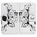 For iPhone 6 6S , Bfun Packing Bcov White Flowers Floral Skull Card Slot Wallet Leather Cover Case for 4.7 Apple Iphone 6 6S AT&T Verizon Sprint