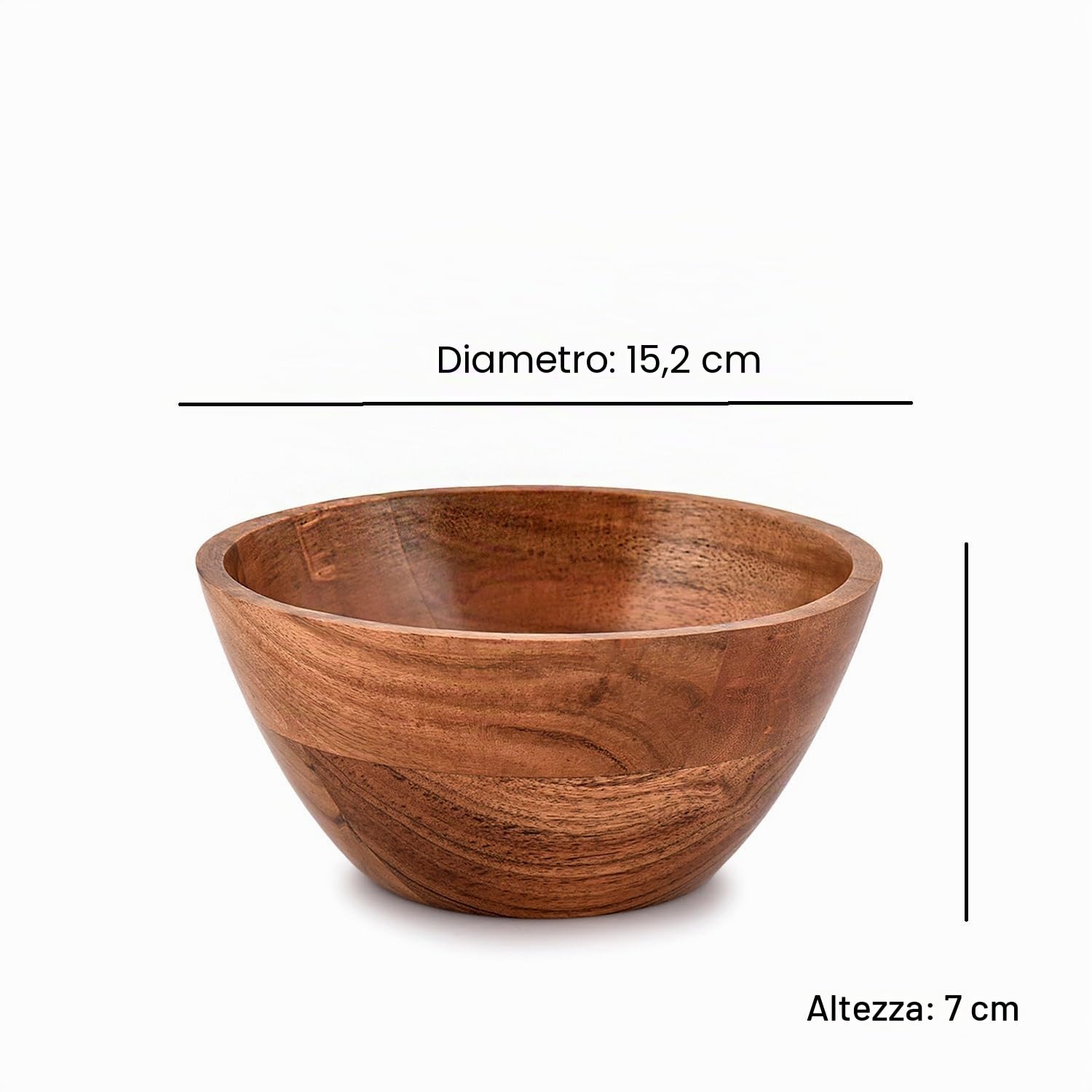 Acacia - Set di 3 ciotole in legno per piatti da cucina per intrattenimento, piccole ciotole da snack, da cucina, da servire in legno (15,24 cm x 15,24 cm x 6,98 cm)