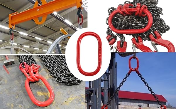 EGV Chain Link - 2 Pack, 4400 lbs, Grade 80 Steel Heavy-Duty Chain Lifting Ring for Rigging Lifting - Red(2.0T) by EGV - Image 3