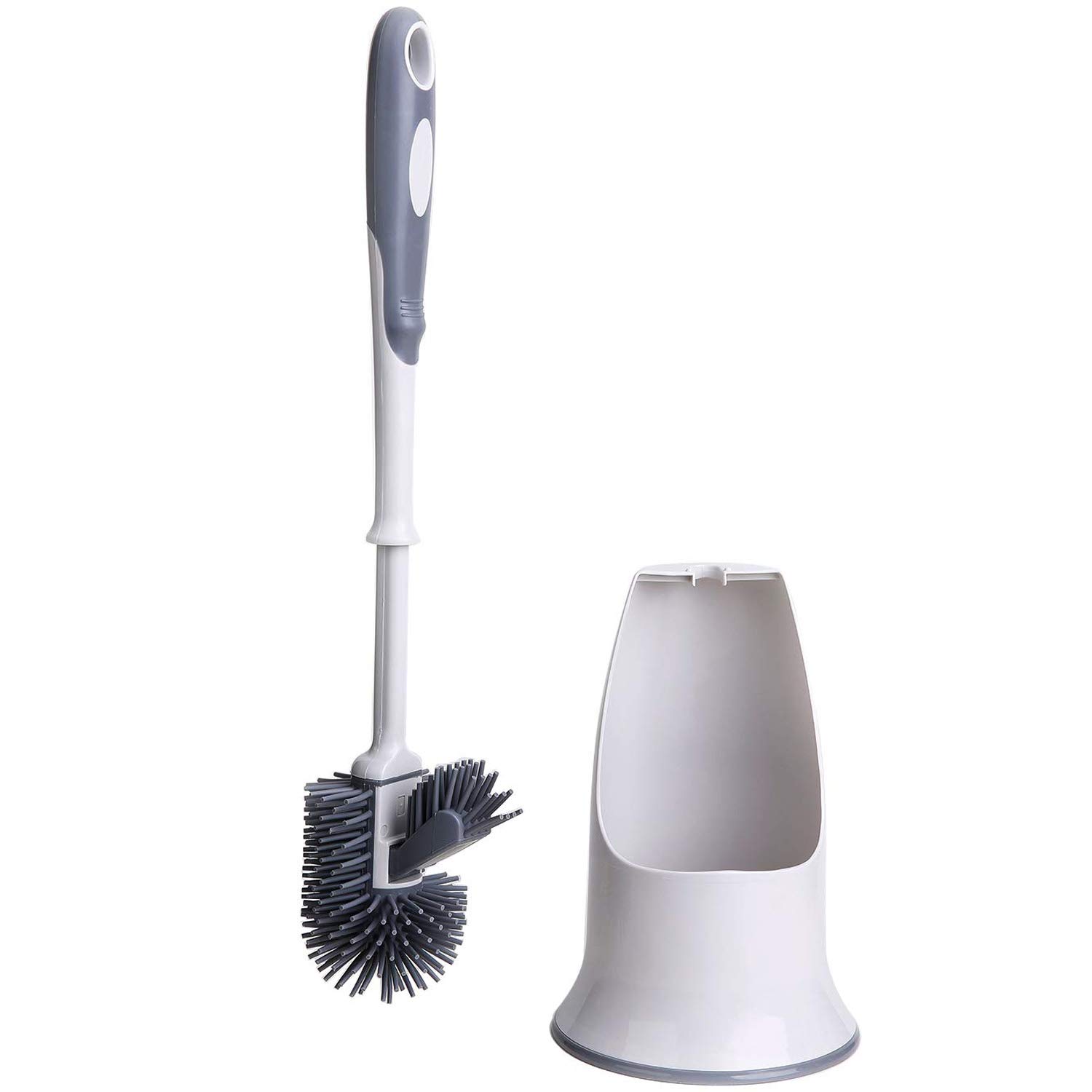Senmubery Toilet Brush And Holder,Toilet Bowl Cleaning Brush Set,Under Rim Lip Brush And Storage Caddy For Bathroom