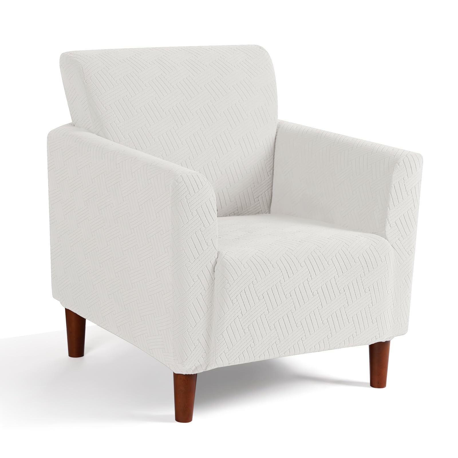 KinCam Accent Armchair Covers, Stretch Banquet Chair Covers, Arm Chair Slipcovers for Living Room Stripe Jacquard Chair Covers Furniture Protector