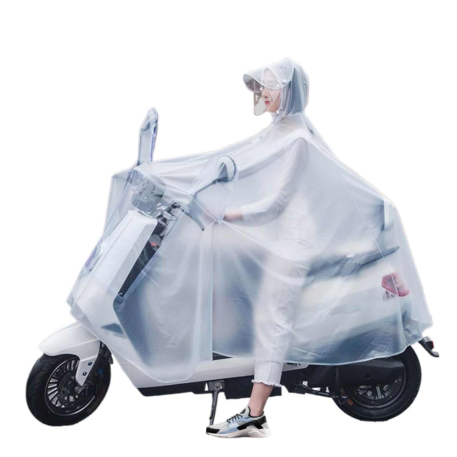 Poncho de Bicicleta | Campana de Lluvia con Capucha para Bicicleta | Ligero Y Reutilizable Para Moto Ciclismo Viajes Hombre Mujer Impermeable Transparente