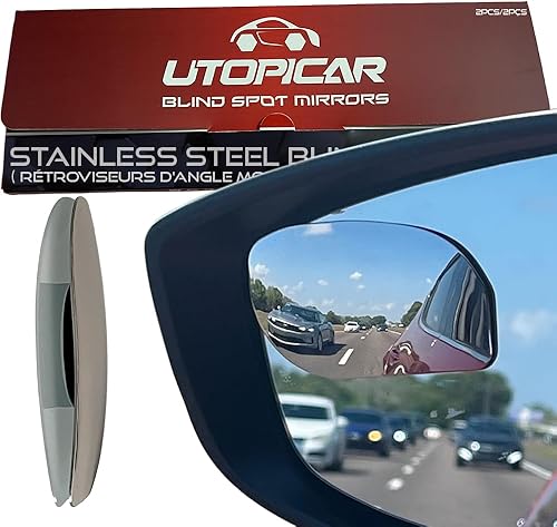 Utopicar Car Accessories - Espejo de punto ciego para todos los espejos laterales de automóvil, espejos patentados de acero inoxidable con imagen de