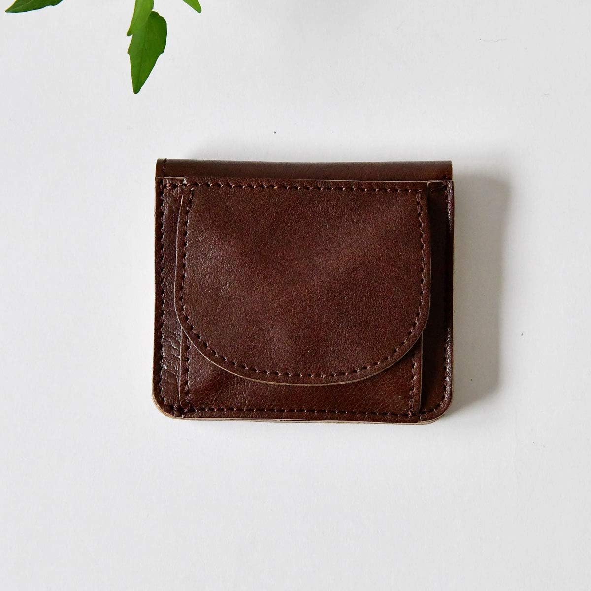 【Lien リアン】コルド ジャパンレザー 2つ折りウォレット 財布（LIT9704） (ブラウン) レディース 革 本革 通勤 通