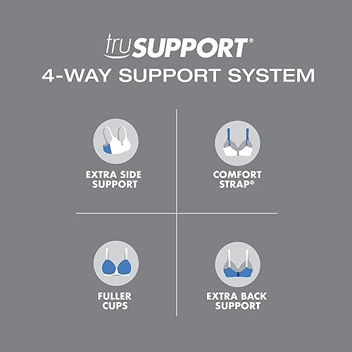 Miniatura 7 de Playtex Womens 18 Hour Seamless Smoothing Full Coverage Bra Cool Comfort Wireless Wire-Free 1-Pack and 2-Pack US4049 Color piel (nude), Blanco, Negro