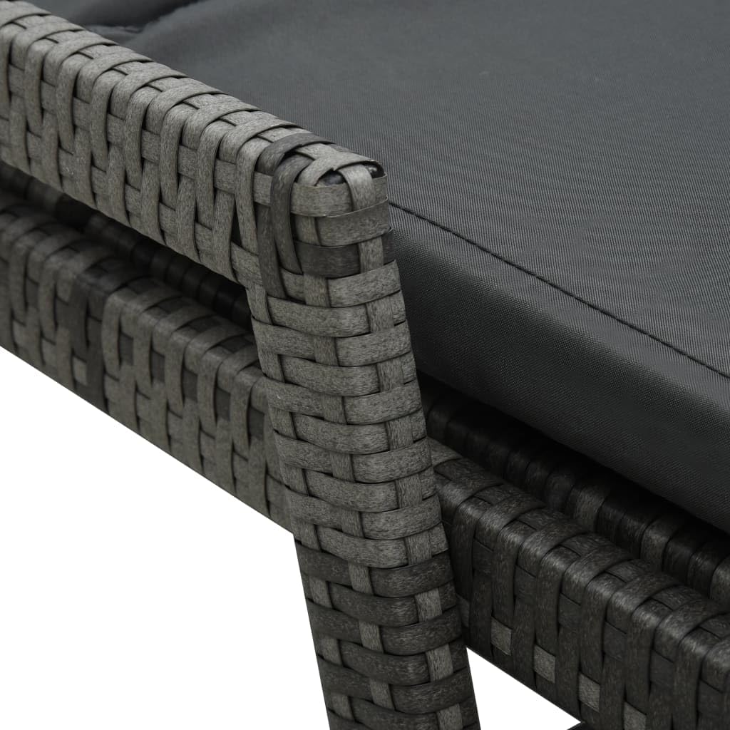 Tomostar Bain de Soleil, Chaise Longue Jardin Extérieur Transat pour Piscine avec Coussin Résine tressée Gris