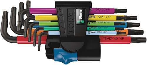 Wera 05024179001 Juego de llaves Torx L-Key Set 967 Sl/9 con función de retención, MULTI