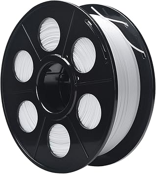 PA Nylon Filament 1.75mm 3D Printer PA Filament Accuracy +/-0.03mm 1KG 2.2LBS 3D Printer Spool 3D Printing Filament, White, 1.75mm