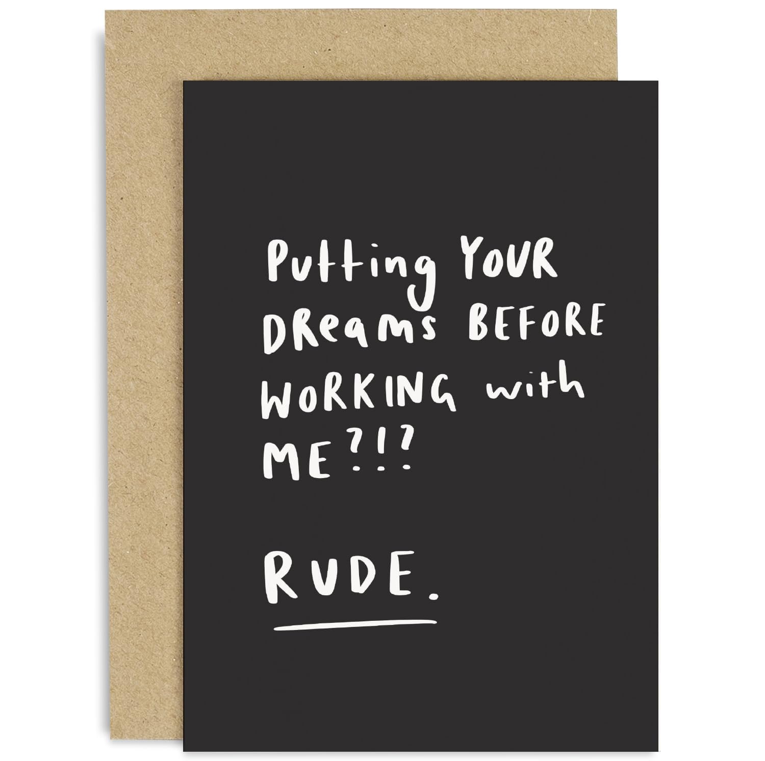 Old English Co. Funny Leaving Card for Colleagues - New Job Card for Coworker, Boss, Employee - Good Luck Gifts - Deadpan humour Card for Him or Her |