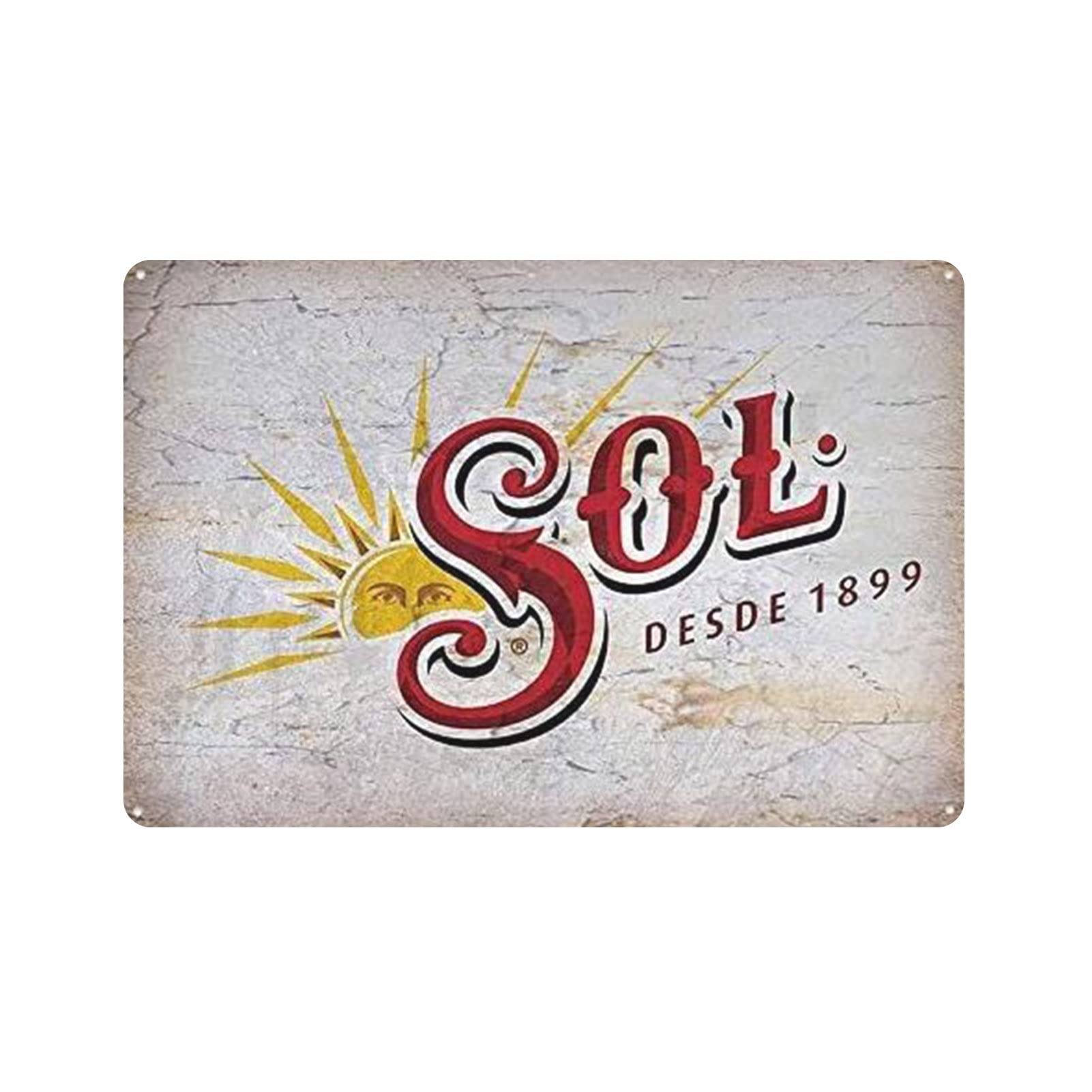 Vintage Metal Aluminium Sign For Decor Metal Tin Sign Vintage Mexican Beer Sol for Home, Living Room, Garden, Bedroom, Office, Hotel, Cafe and Pub Wall Decor 8x12inches