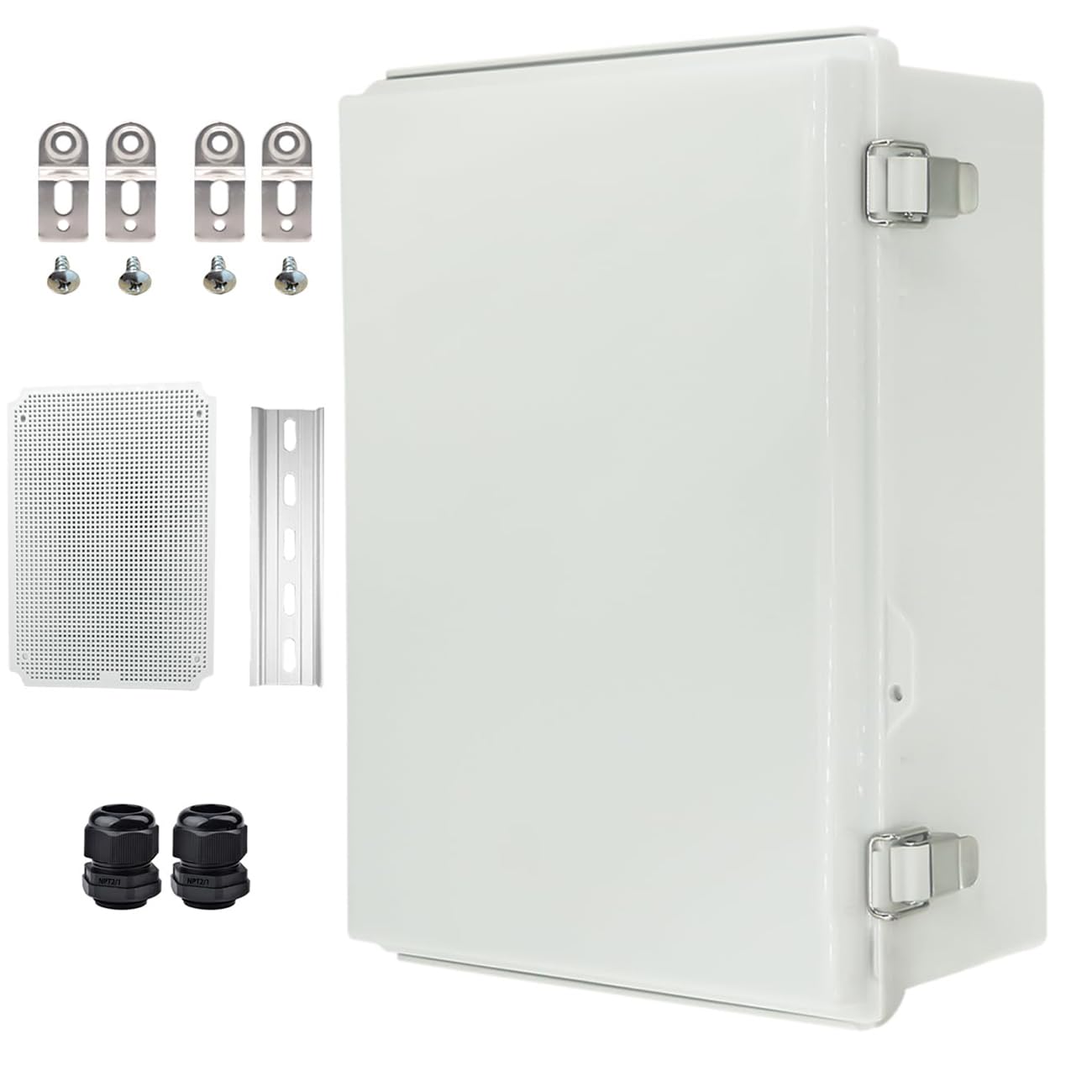 Outdoor Waterproof Electrical Box Junction Box Weatherproof IP67 ABS Plastic Enclosure Switch Router Project Box Electronics DIY Enclosure With Mounting Plate Wall Bracket Grey 8.6"x6.6"x4.3" — Amazon image 7