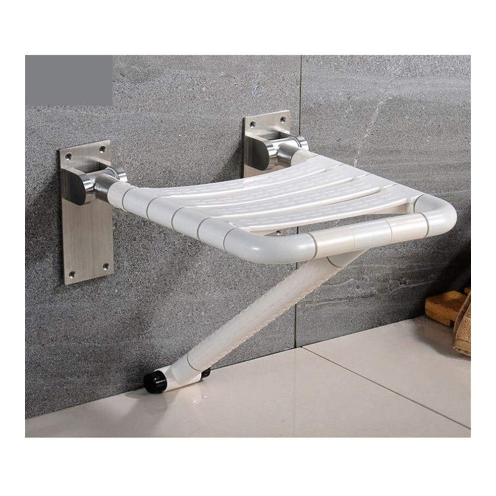 Silla de baño Taburete de ducha Asiento de seguridad Asientos de ducha de baño Montado en la pared, Taburete de ducha plegable para baño Silla de pared antideslizante de acero inoxidable fluoresc