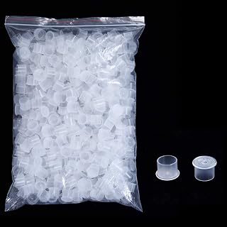 Tattoo Ink Caps Small,1000pcs Plastic Disposable Microblading Makeup Tatto Pigment Cups with Base,Pigment Caps Sizes 11mm Tattoo Accessories for Tattooing Ink Kits Supplies (1000S)