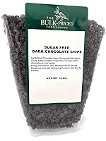 Vista 1 de Chips de chocolate negro sin azúcar, (bolsa resellable con cierre de cremallera de 1 libra)
