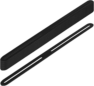 10 Pcs 14⅛" Adjustable Black Flat Mending Plate Support , 3.2 mm Thickness Steel Slotted Slideable Bracket, Metal Repair Fixing Straight Connector for Wood Furniture Timber PC Case Holder