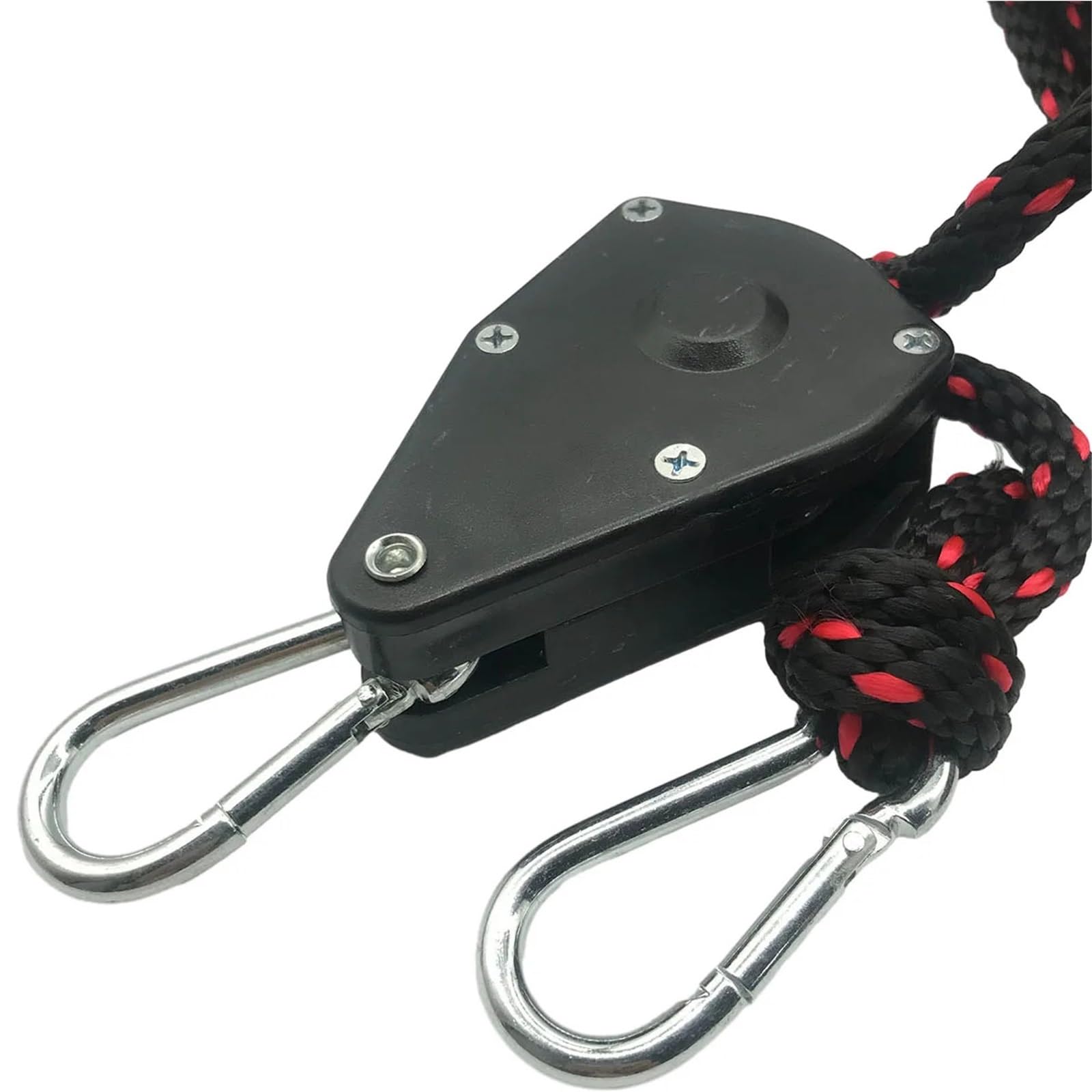 10mm 3/5/10m 100kg Tenda da campeggio Corda Puleggia Cricchetti Canoa Barca Poppa Lega Imbottiture Corda Heavy Duty Corda regolabile Gancio(Black 10m)