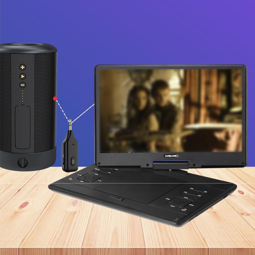 Reproductor de DVD para TV con instalación de aplicación y Conectores para Auriculares. Admite Unidad Flash USB y reproducción Discos. Reproductor DVD ABS para TV, 15.4 Pulgadas