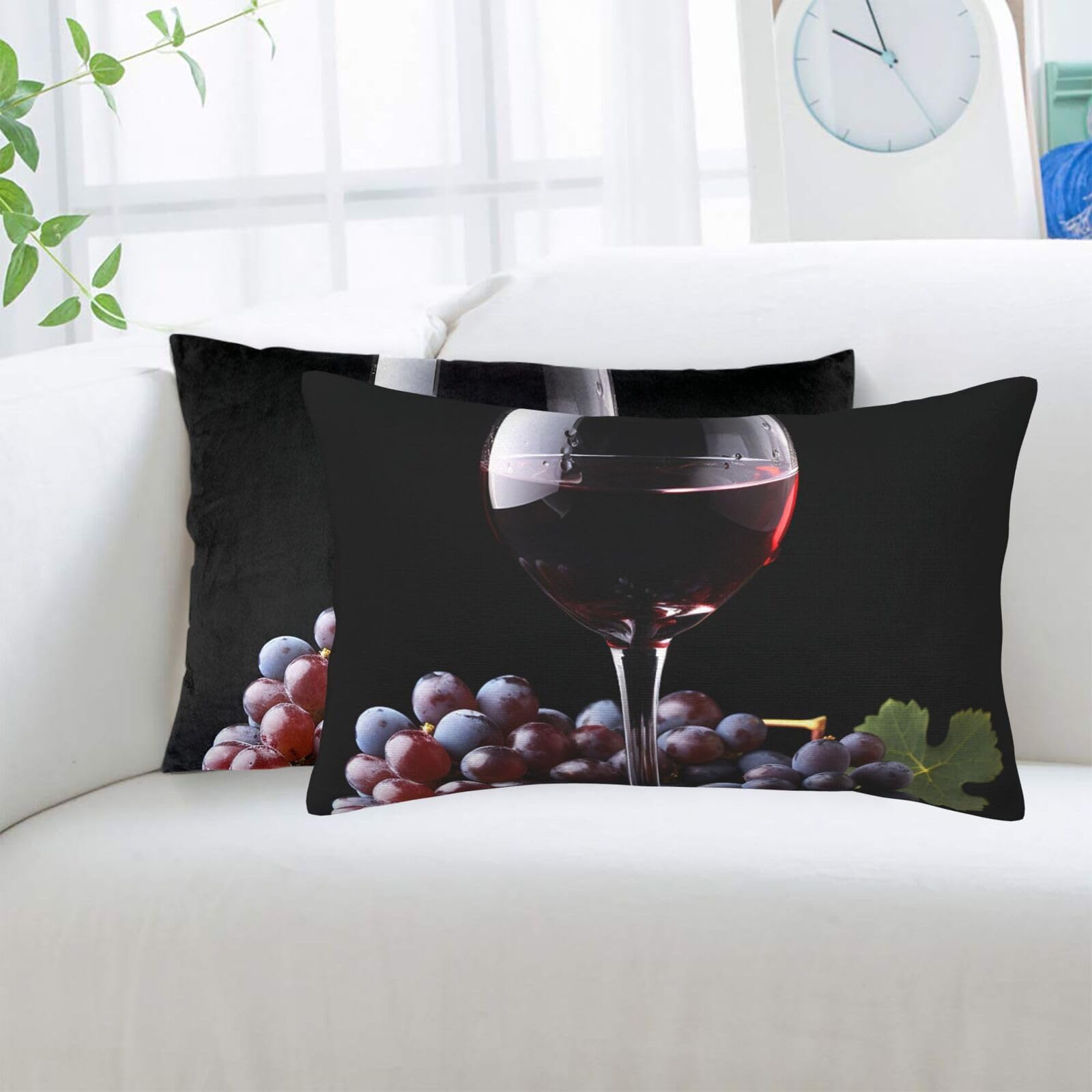 Grapes Wine Standard Pillowcases Sets of 2, Ultra Soft Microfiber Plush Pillow Cases 14"X20" Comfort Decorative Throw Pillow Cover with Hidden Zipper for Bedroom, Sofa, Couch