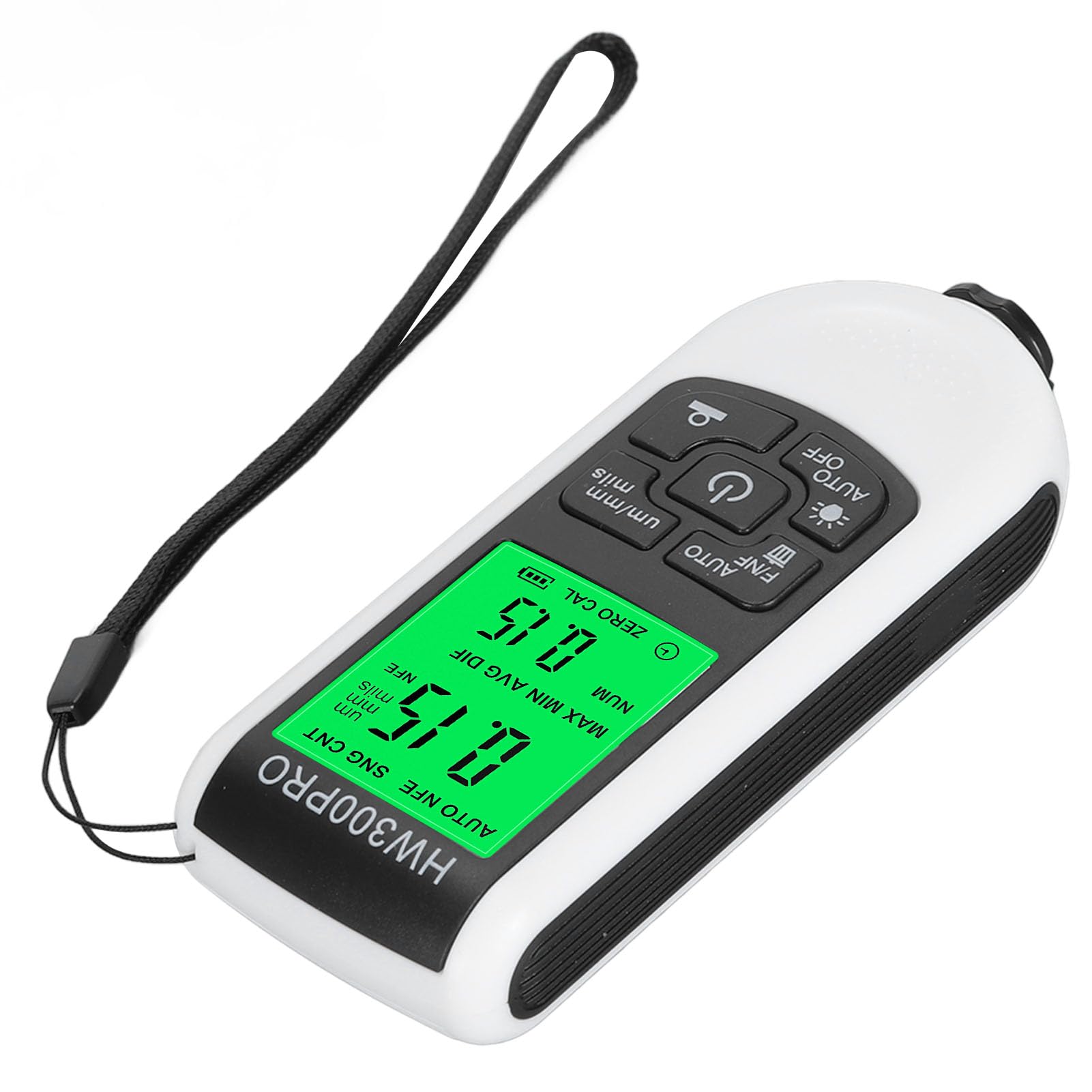 Digital Coating Thickness Gauge, Anti Slip Paint Meter for Car and Industrial Lightweight Design for Laboratory Testing Quick Measurement Data Acquisition (White)