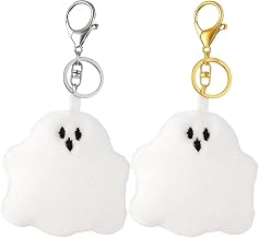 PGKDYC 2 Pcs Funny Keyring, Plush Keychain, Collectible Ghost Keychains for Teens and Adults, Unique Accessories for Keyrings and Bags