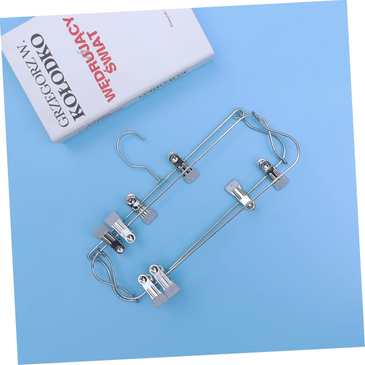 Unomor Multifunctional Metal Pants and Skirt Hangers with Clips Foldable Swing Arm Organizer for Closet Storage Design for Jeans Trousers Scarves and More Silver