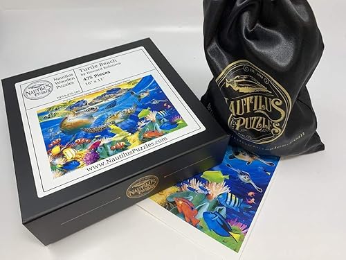 Miniatura 3 de Howard Robinson - Rompecabezas de madera - Turtle Beach - 475 piezas - Fabricado en Estados Unidos por Nautilus Puzzles