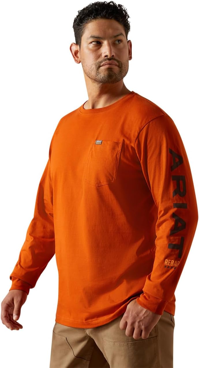 Ariat Mens Rebar Cotton Strong Standard Logo Pocket T-Shirt