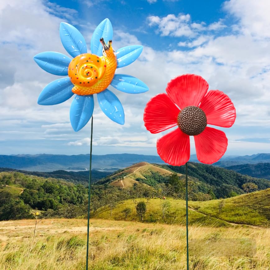 ARUNA DECOR PVC & Metal Colourful Flowers Set of 2 Garden Decoration Outdoor Sticks Stakes (Lawn Decor, Garden Decor, Outdoor Decor Stick) [14x4x14 cm] (Rose & Sunflower) (B0DCYXXC97) Amazon Price History, Amazon Price Tracker
