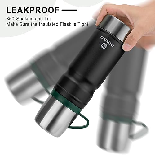 Miniatura 3 de Botella de agua con aislamiento al vacío Termo Botella de agua térmica con taza 680ml23oz Botellas de agua térmicas de acero inoxidable Termo para