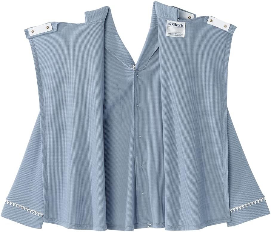 Silvert's Adaptive Clothing & Footwear Women’s Open Back Top & Pull-On Pant Waffle Knit Pajama Set - Image 5