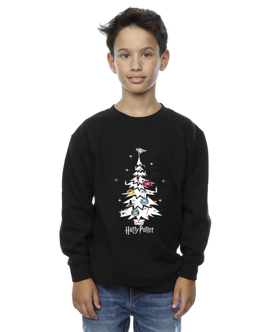 Harry Potter Boys Christmas Tree Sweatshirt Black 3-4 Years