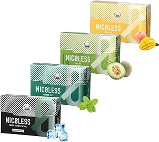 NICOLESS ニコレス 4種 トライアルセット 1箱20本入り 新フレーバー スーパーハードメンソール ダブルミント メロン トロピカル 誘導加熱式たばこ ニコチンゼロ ニコチンレス 電子タバコ 禁煙グッズ 離煙 減煙