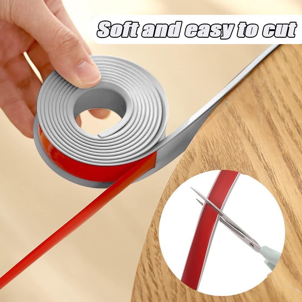 Protector de Borde de Chapa Flexible para Muebles, Banda de Borde en Forma de U, Moldura de Borde Autoadhesiva, Protectores de Borde para Bricolaje./Brown/5M*32Mm
