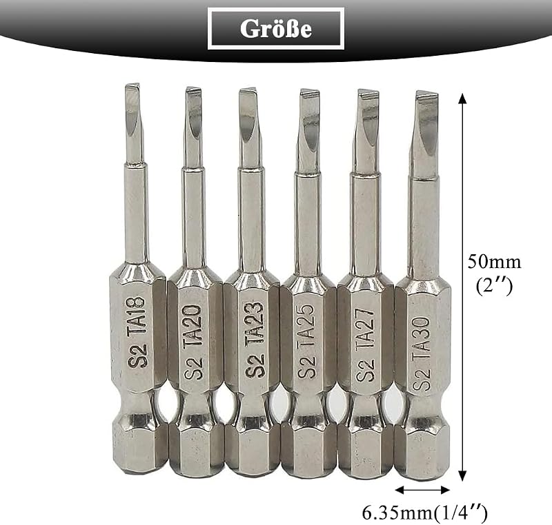 Teocpai 6 darabos háromszög csavarhegy készlet 50mm mágneses S2 acél