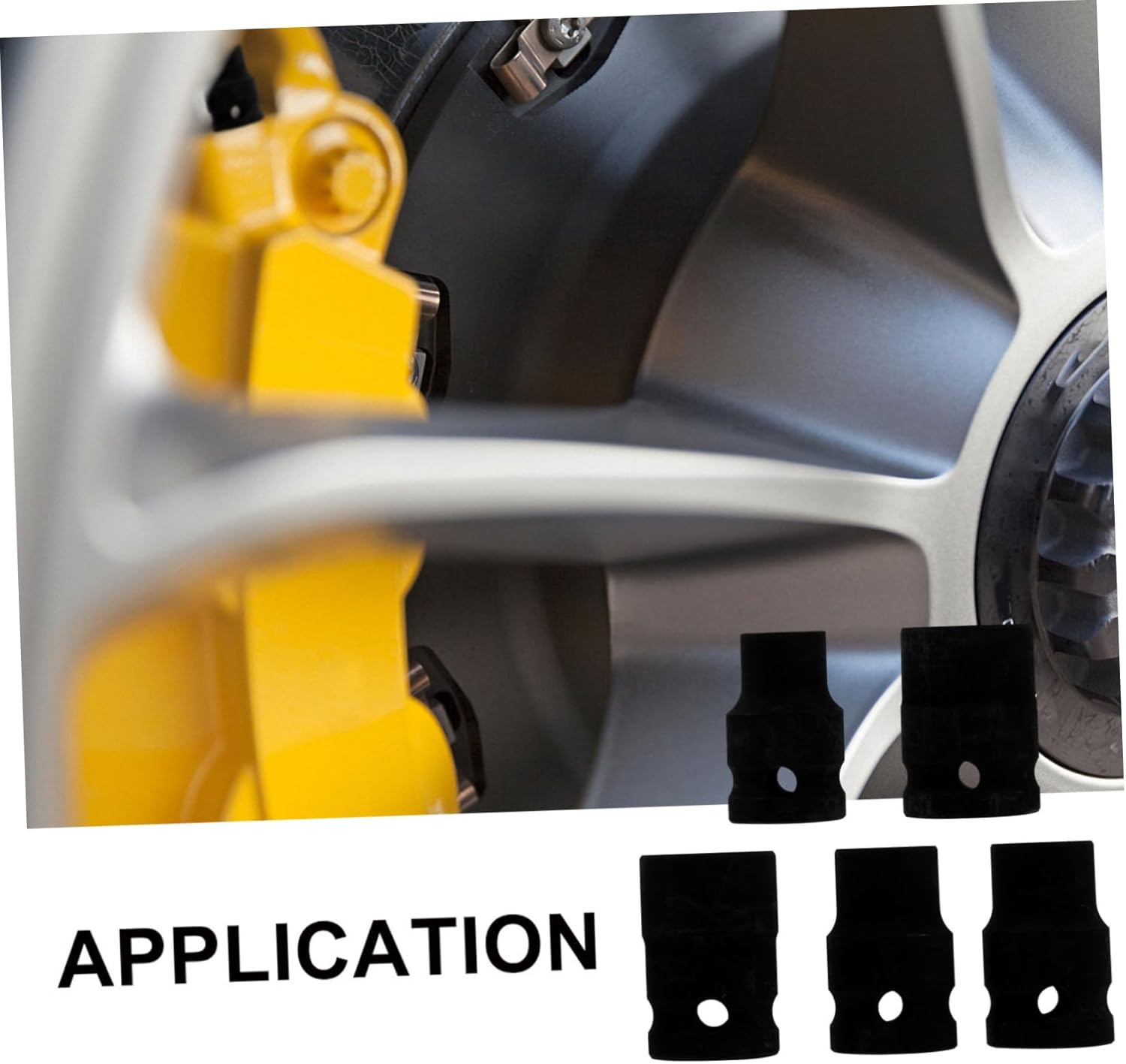 Cabilock 1 Set 5 Pcs Car Accessories Screws Car Brake Parts Brake Caliper Socket Auto Brake Socket Brake Pad Screw Replacement Brake Screw Removal Sleeve Brake Caliper Sleeve Steel Black