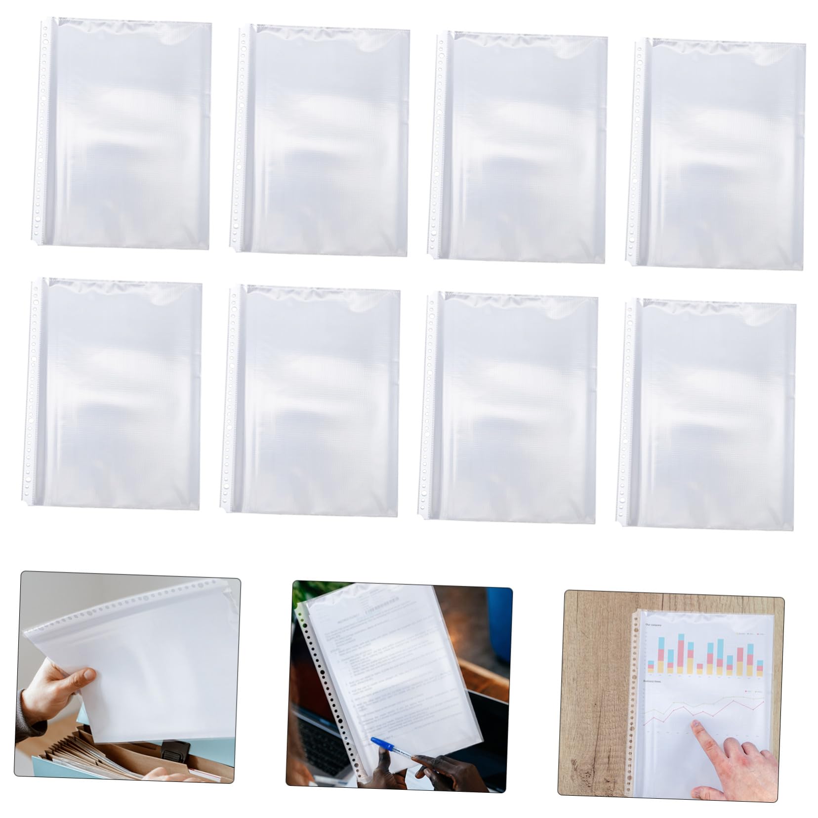 100 Stück Ordner Innentaschen Ordner Für Ordnertaschen Beutelordner Innenseitenschutz Seitenschutz Blaue Weiche Datei Transparenter
