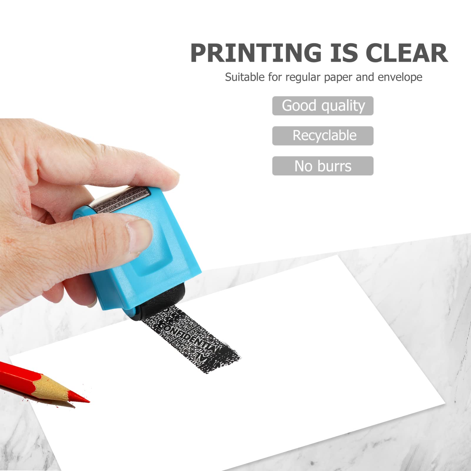 NUOBESTY 3 Set Di Timbri A Identificativi in ​​plastica Sigilli Riservati Per La Sicurezza Della Privacy 2 Pezzi*3