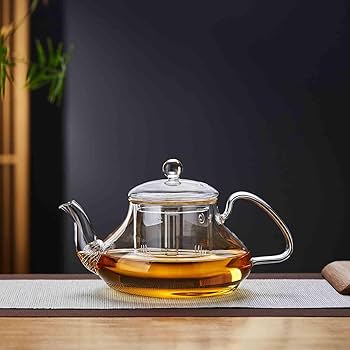 茶壺 Amazon | ポカロティー ティーポット 耐熱ガラス 960ml 平ら急須