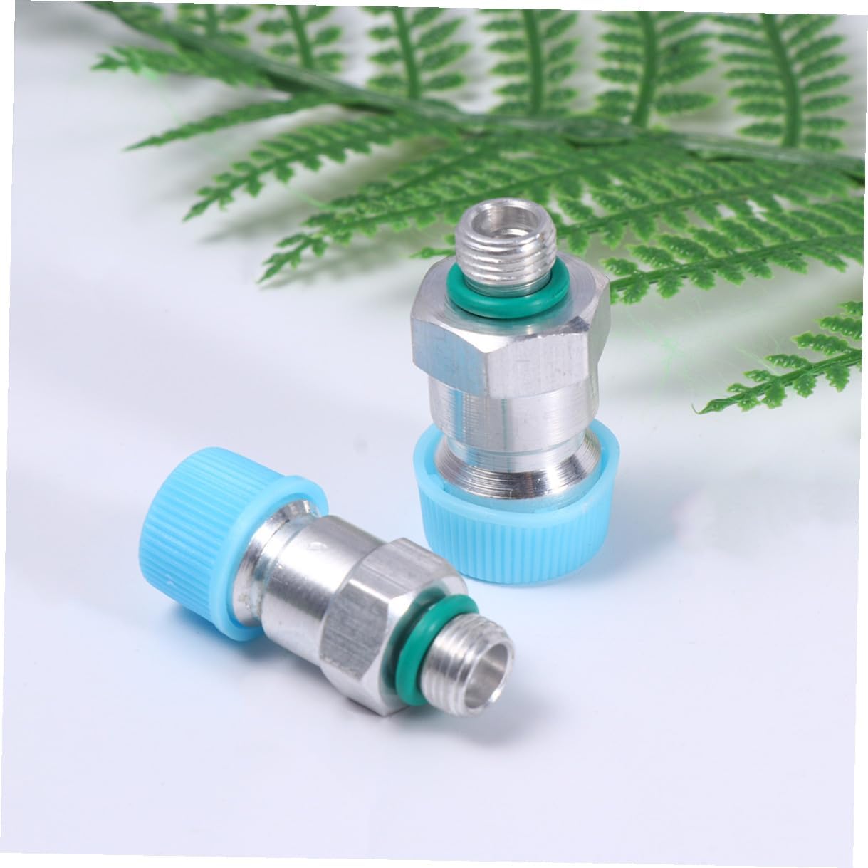 2pcs Universal Car Ac Air Hose Quick Coupler Set High and Low Pressure R134a Refrigeration Fittings with Core Lid and Rubber Gasket for Automotive Ac Recharge and Repair