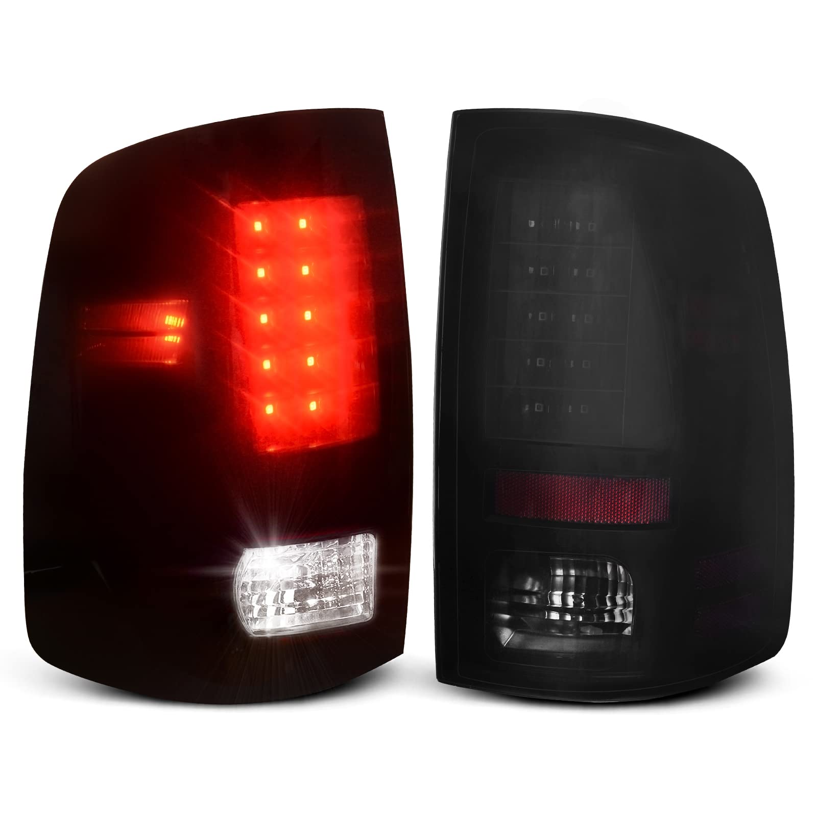 Photo 1 of AUTOSAVER88 LED Tail Lights Compatible with 2009-2018 Dodge RAM 1500 2500 3500 Black Housing Smoked Lens LED Taillights Brake Lamps Assembly LED - Smoke Lens