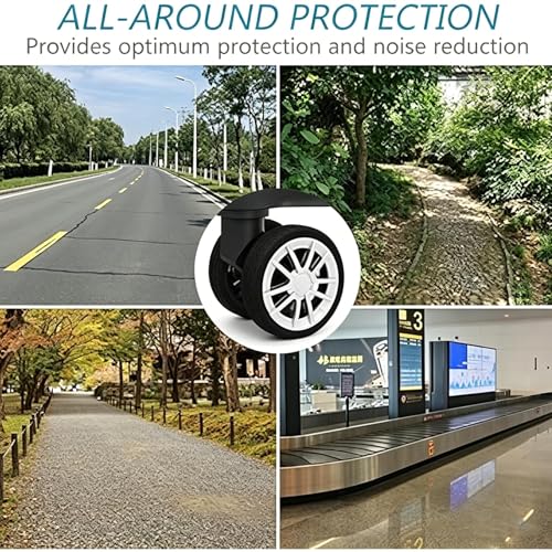 Image of Suitcase Wheel Cover Silicone, 35 Pieces Luggage Wheel Protectors, Travel Accessories for Smooth Rolling, Universal Fit Wheel Covers for Suitcase, Black Color Set